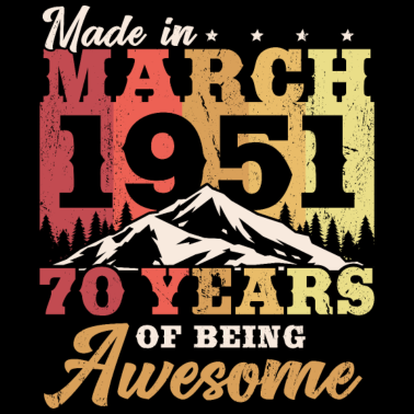 Motiv Jahrgang März 1951 geboren 70. Geburtstag Geschenk
