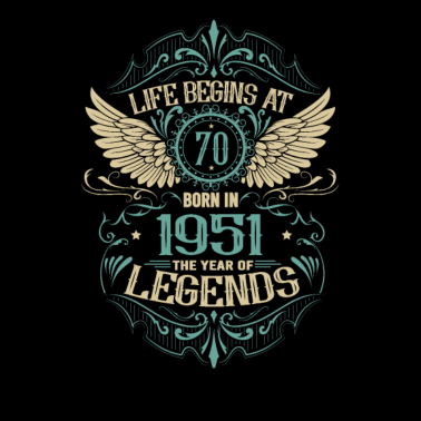 Motiv Das Leben beginnt mit 70 Geburtstag Jahrgang 1951