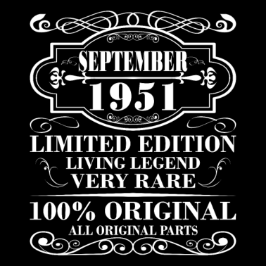 Motiv September 1951 Jahr Limited Edition Geburtstag