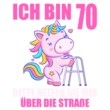 Motiv 70 bitte helfen Sie mir über Straße 70. Geburtstag