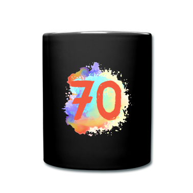 70 Geburtstag Geschenk Tasse - 70 Zahl Klecks