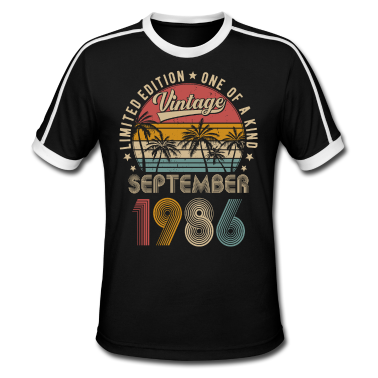 Geburtstag Geschenk Mann T-Shirt - Jahrgang September 1986 Vintage Geburtstag Retro