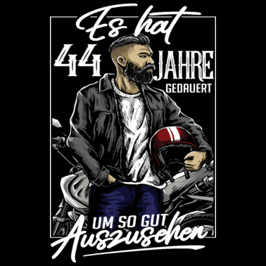 Motiv 44. Geburtstag Männer Biker Rocker