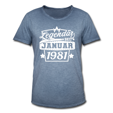 Geburtstag Geschenk Mann T-Shirt - Januar 1981 Geburtstag Männer Frauen