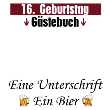 Motiv 16 Geburtstag Mann Gästebuch