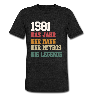 Geburtstag Geschenk Mann T-Shirt - Jahrgang 1981 Geburtstag Mann Mythos Legende