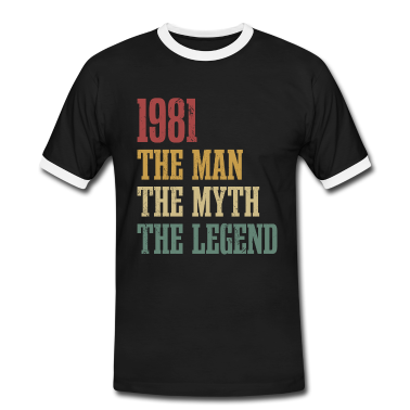 Geburtstag Geschenk Mann T-Shirt - Jahrgang 1981 Geburtstag Mann Mythos Legende