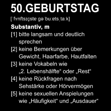 Motiv 50. Geburtstag Geschenk Männer 50 Definition