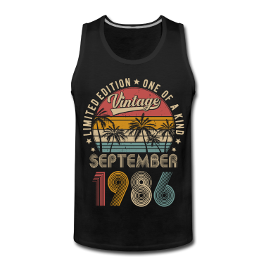 Geburtstag Geschenk Mann Tank Top - Jahrgang September 1986 Vintage Geburtstag Retro