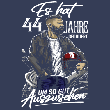 Motiv 44. Geburtstag Männer Biker Rocker