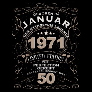 Motiv 50 Geburtstag mann mythos legende januar 1971