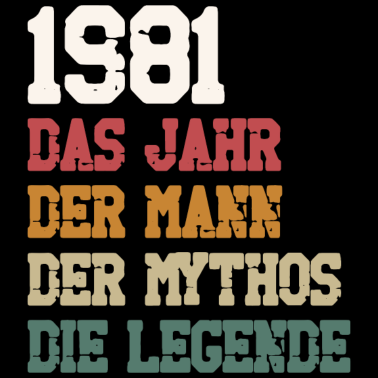 Motiv Jahrgang 1981 Geburtstag Mann Mythos Legende