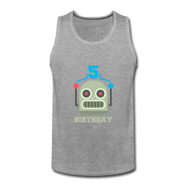 Geburtstag Geschenk Mann Tank Top - Kinder Geburtstag 5 Jahr Roboter Geburtstagsfeier
