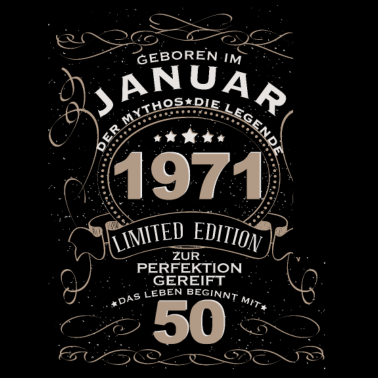 Motiv 50 Geburtstag mann mythos legende januar 1971