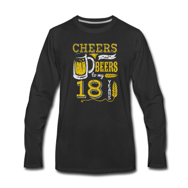 Geburtstag Geschenk Mann Langarmshirt - 18 Geburtstag / Jahre: Cheers and Beers Geschenk