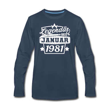 Geburtstag Geschenk Mann Langarmshirt - Januar 1981 Geburtstag Männer Frauen