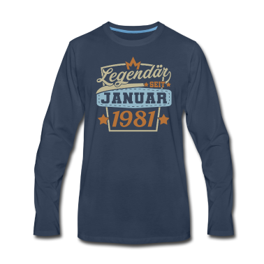 Geburtstag Geschenk Mann Langarmshirt - Januar 1981 Geburtstag Männer Frauen