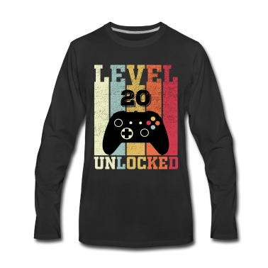 Geburtstag Geschenk Mann Langarmshirt - Herren 20. Geburtstag Mann 20 Jahre Level 20 Männe