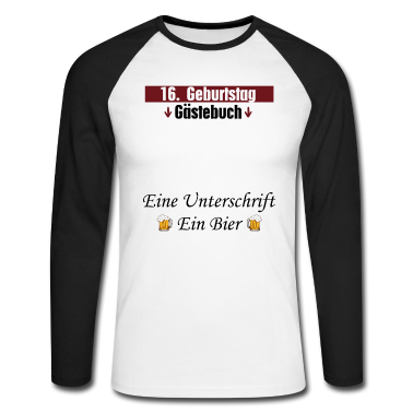 Geburtstag Geschenk Mann Langarmshirt - 16 Geburtstag Mann Gästebuch