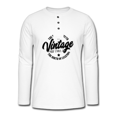 Geburtstag Geschenk Mann Langarmshirt - Mann Mythos Legende Jahrgang 1981 Geburtstag