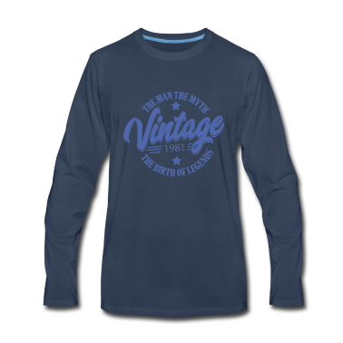 Geburtstag Geschenk Mann Langarmshirt - Mann Mythos Legende Jahrgang 1981 Geburtstag