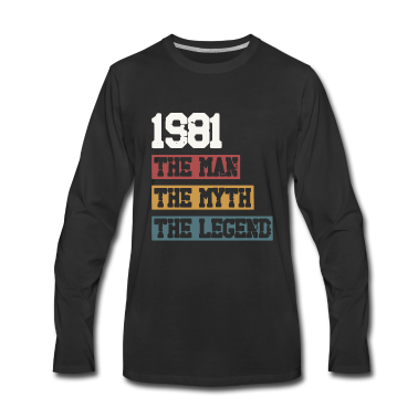Geburtstag Geschenk Mann Langarmshirt - Jahrgang 1981 Geburtstag Mann Mythos Legende
