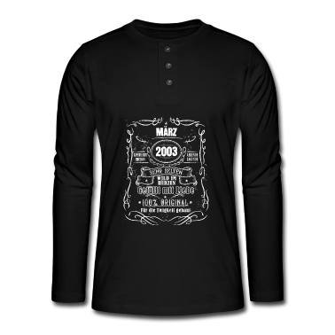 Geburtstag Geschenk Mann Langarmshirt - 18.Geburtstag Mann März 2003 Geschenk