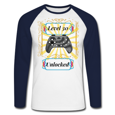 Geburtstag Geschenk Mann Langarmshirt - Herren 30. Geburtstag Männer Level 30 Jahre Mann