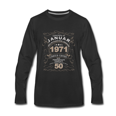 Geburtstag Geschenk Mann Langarmshirt - 50 Geburtstag mann mythos legende januar 1971