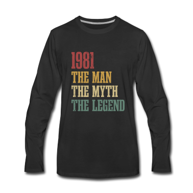 Geburtstag Geschenk Mann Langarmshirt - Jahrgang 1981 Geburtstag Mann Mythos Legende
