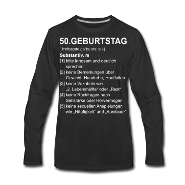 Geburtstag Geschenk Mann Langarmshirt - 50. Geburtstag Geschenk Männer 50 Definition