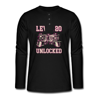 Geburtstag Geschenk Mann Langarmshirt - 20.Geburtstag Mann - Level 20 Unlocked