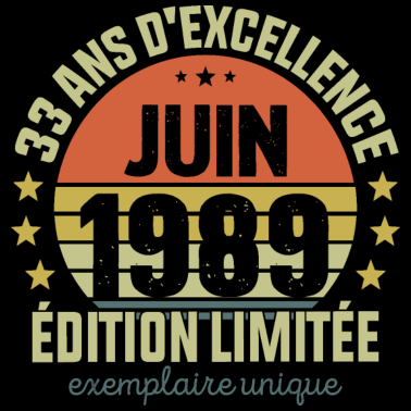 Motiv 33 Jahre Geburtstag Mann Frau im Juni 1989