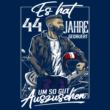 Motiv 44. Geburtstag Männer Biker Rocker