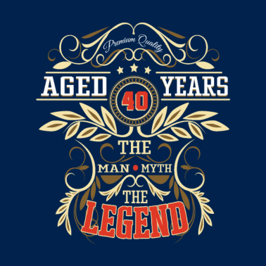 Motiv 40 Geburtstag Mann Mythos Legende