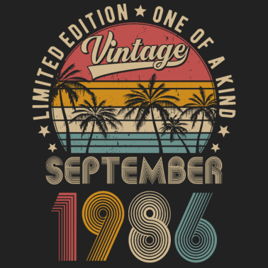 Motiv Jahrgang September 1986 Vintage Geburtstag Retro