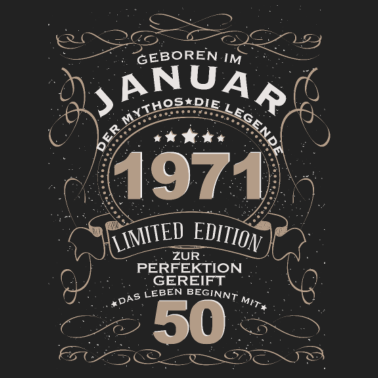 Motiv 50 Geburtstag mann mythos legende januar 1971