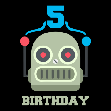 Motiv Kinder Geburtstag 5 Jahr Roboter Geburtstagsfeier