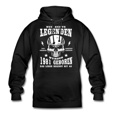 Geburtstag Geschenk Mann Hoodie - 40. Geburtstag Mann Skull Echte Legenden 1981