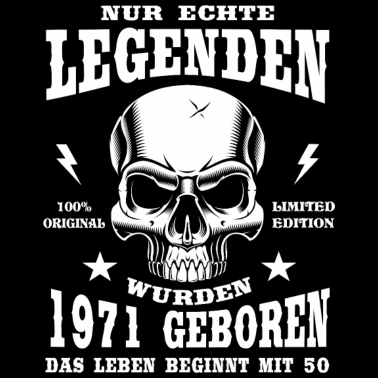 Motiv 50. Geburtstag Mann Skull Echte Legenden 1971