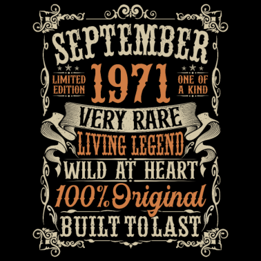 Motiv Jahrgang September 1971 geboren Geburtstag Spruch