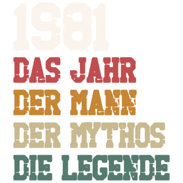 Motiv Jahrgang 1981 Geburtstag Mann Mythos Legende