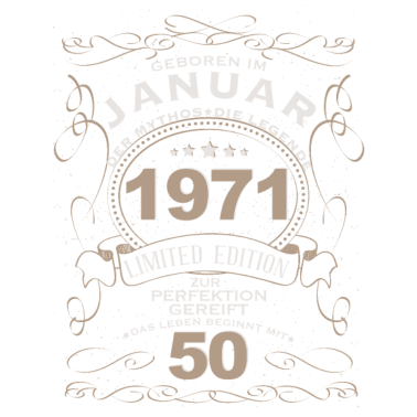 Motiv 50 Geburtstag mann mythos legende januar 1971