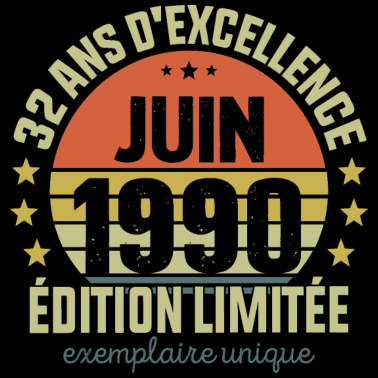 Motiv 32 Jahre Geburtstag Mann Frau im Juni 1990