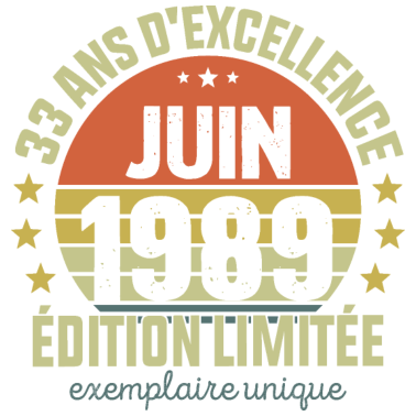 Motiv 33 Jahre Geburtstag Mann Frau im Juni 1989