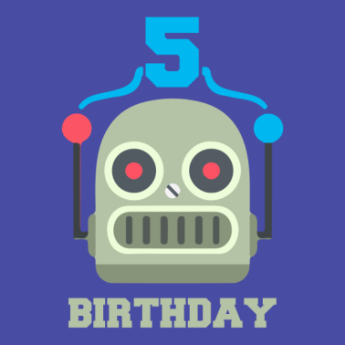 Motiv Kinder Geburtstag 5 Jahr Roboter Geburtstagsfeier
