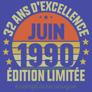 Motiv 32 Jahre Geburtstag Mann Frau im Juni 1990