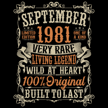 Motiv Jahrgang September 1981 geboren Geburtstag Spruch