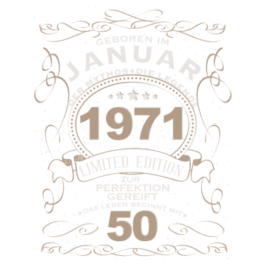 Motiv 50 Geburtstag mann mythos legende januar 1971