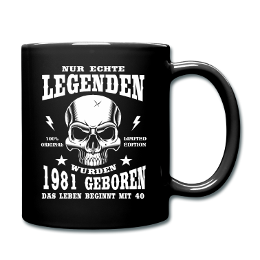 Geburtstag Geschenk Mann Tasse - 40. Geburtstag Mann Skull Echte Legenden 1981